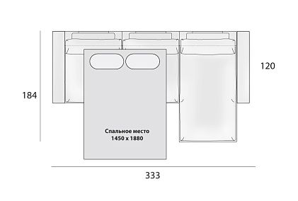 "Лофт" диван с оттоманкой